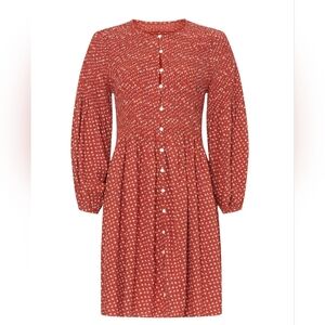 Madewell Challis Button-Front Mini Dress in Tiny Daisy